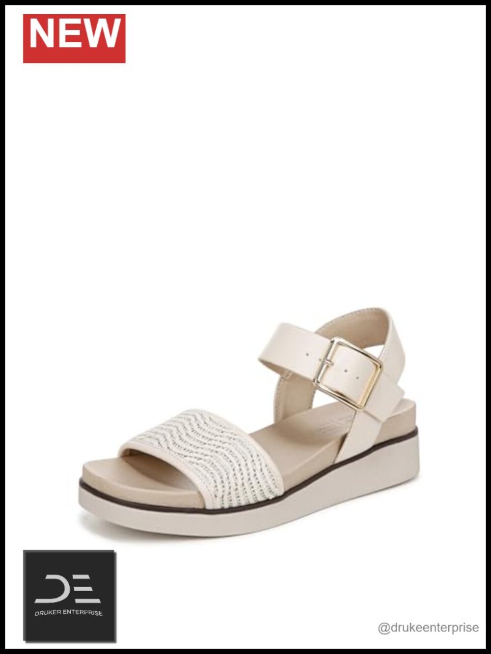 Women's LifeStride Gillian2 Casual Platform Sandal with Ankle Strap, Faux